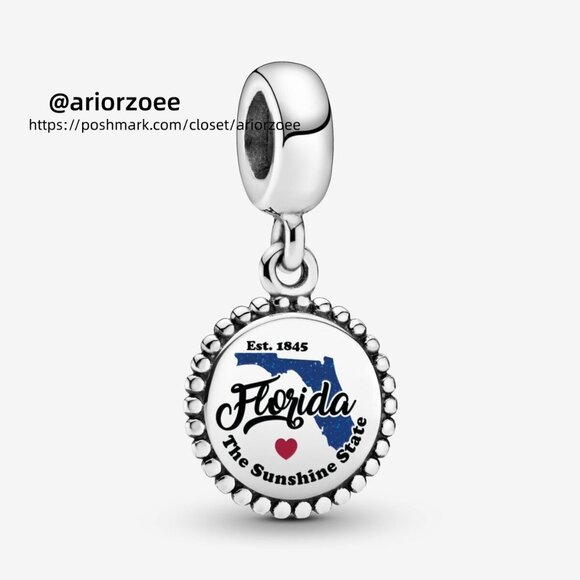 Pandora Florida Map Dangle Charm - Picture 1 of 2